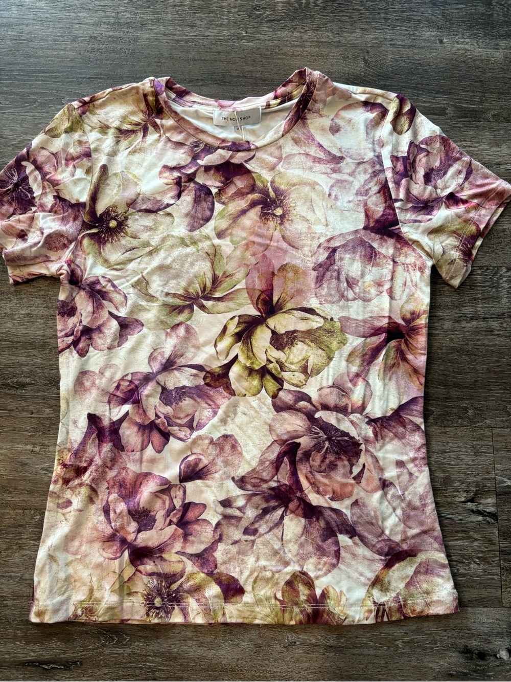 Floral Crewneck Tee - Purple Floral size m